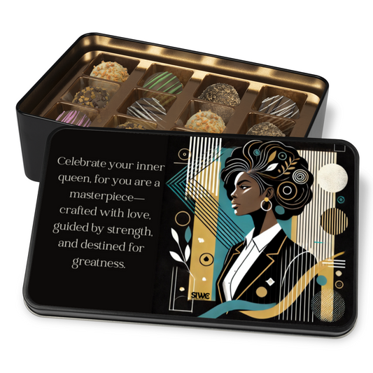 Destined For Greatness Keepsake Tin of 12 Handmade Artisan Chocolates