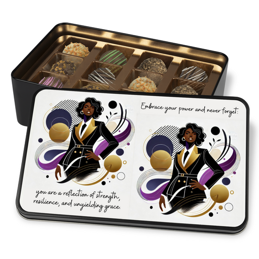 Embrace Your Power Keepsake Tin of 12 Handmade Artisan Chocolates