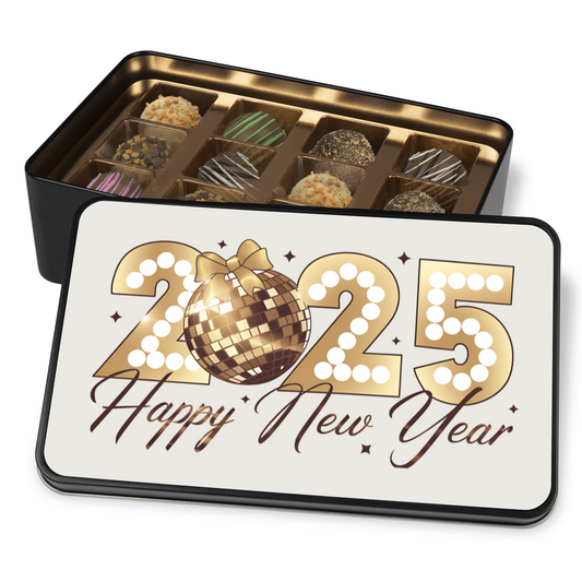 New Year Keepsake Tin of 12 Handmade Artisan Chocolates