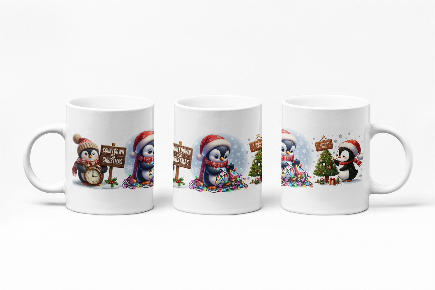 Cute Penguin Christmas Mugs