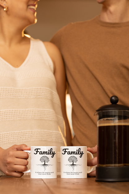 Family Is Where Life Begins Mugs