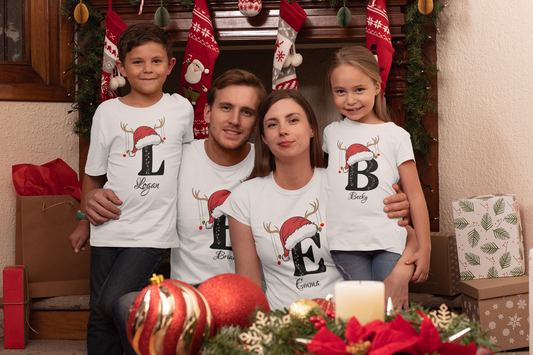 Personalized Family Christmas Alphabet Tees